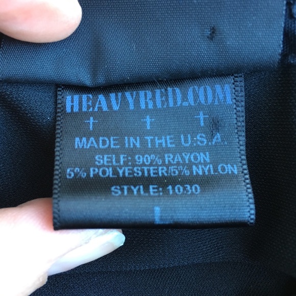 Heavy Red Corset style lace-up back Shirt Sz L - Picture 11 of 11